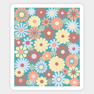 Colorful Floral Pattern Design Scandinavian Style Magnet